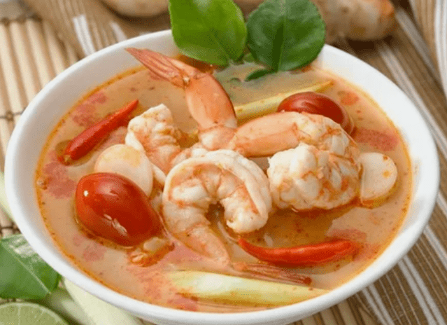 Súpa tom yam með rækju
